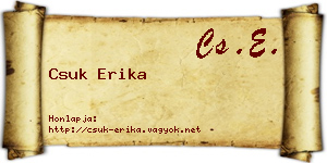 Csuk Erika névjegykártya